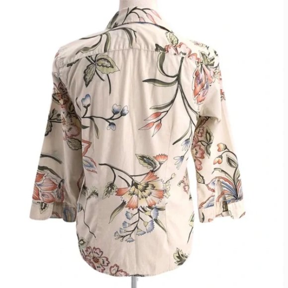 Lauren Ralph Lauren Floral Button Down Shirt - Cream, Blue, Pink - Picture 2 of 13